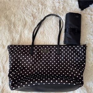 Kate Spade Black and White Polka Dot Baby Bag
